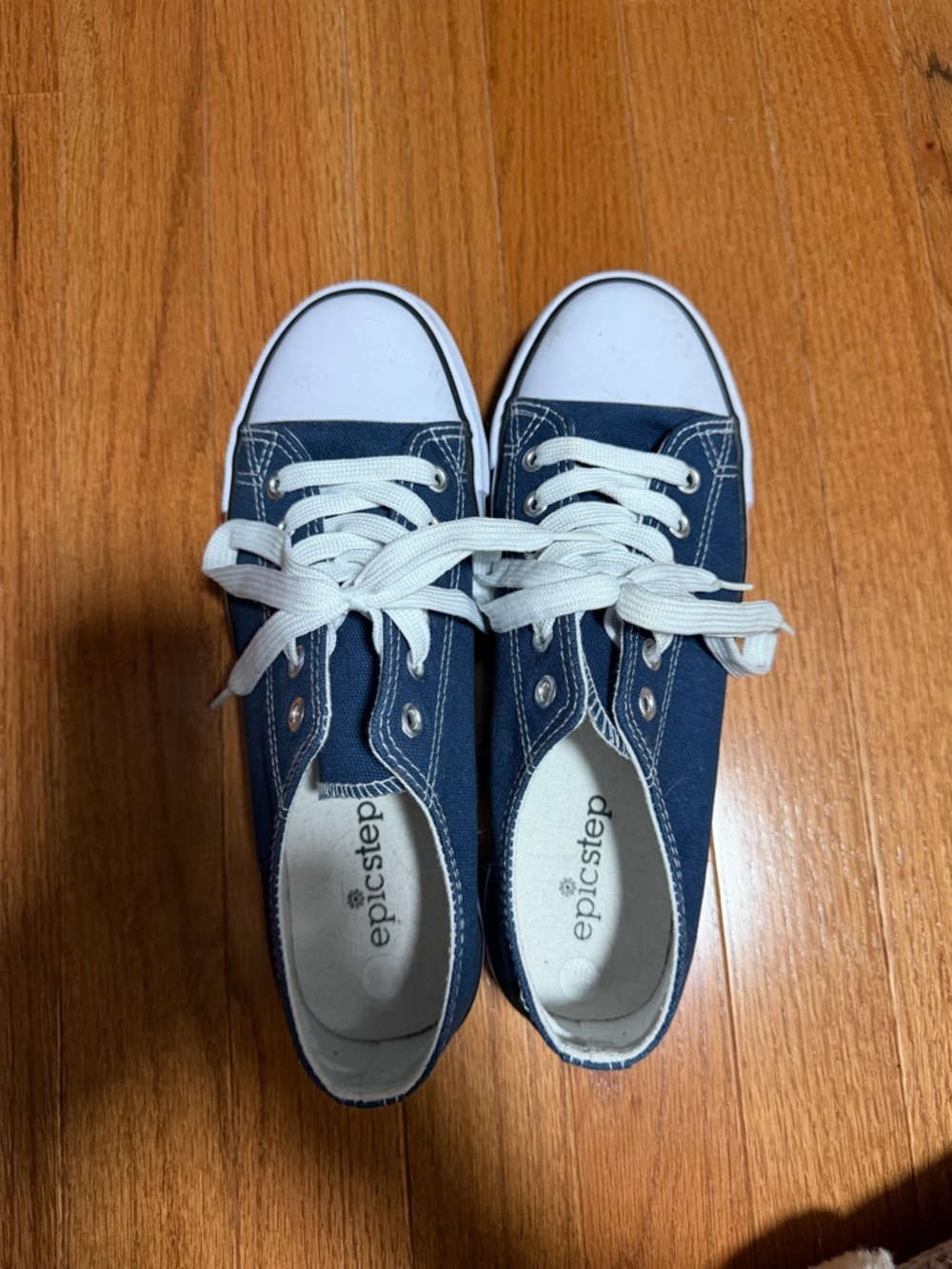 Women’s Navy Canvas Lace-Up Sneakers
